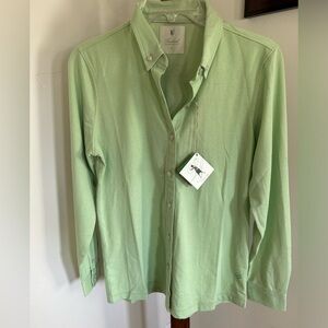 LinkSoul Women’s Long Sleeve Golf RollUp Button Down Shirt,Top Color Palm Size L